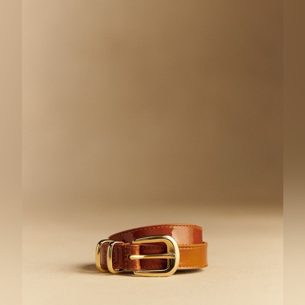 Sézane Livie Belt Polished Camel